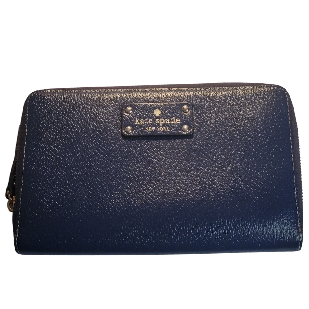 KATE SPADE NAVY  LEATHER WELLESLEY ZIP TRAVEL XL WALLET ORGANIZER